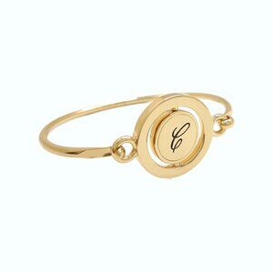 Carolee Letter C Gold Tone Double Sided Charm Bangle Bracelet